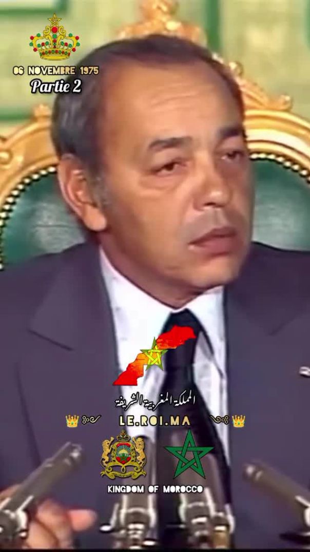 المسيرة الخضراء ♥️🫡 👑 🇲🇦 المغفور له جلالة الملك الحسن الثاني 👑 🇲🇦 الصحراء 🏜 المغربية