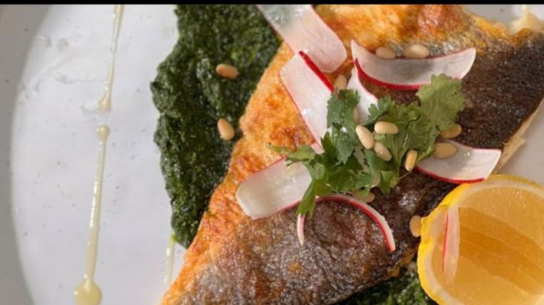 Branzino with Parsley-Spinach Pesto_ A Nutritious Gourmet Delight